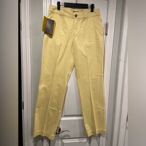 NWT Cabellas Size 8 Butter Yellow Zip Up Cotton Chino Pants Lifestyle Golf